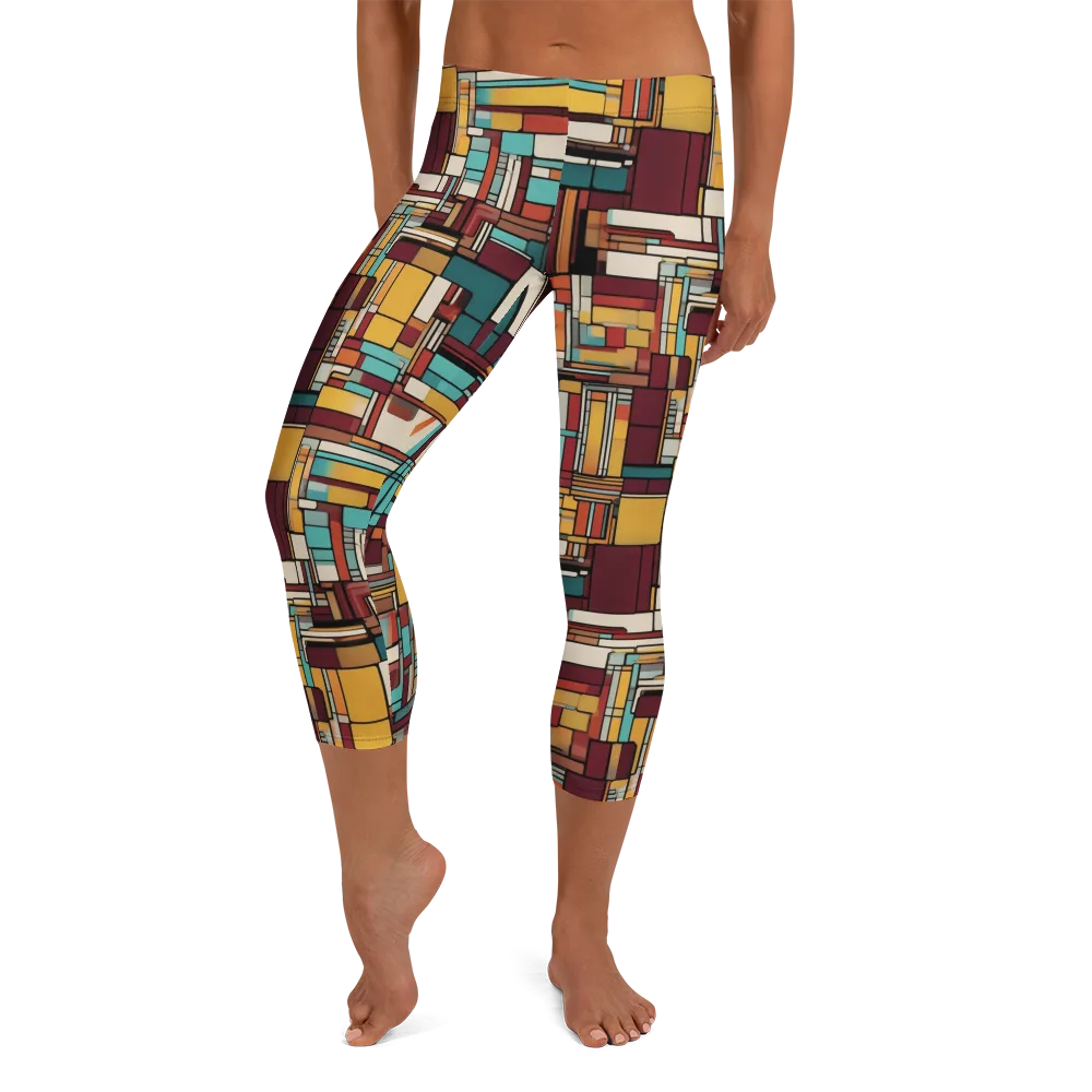 Urban Quilt on Capri Leggings — Front