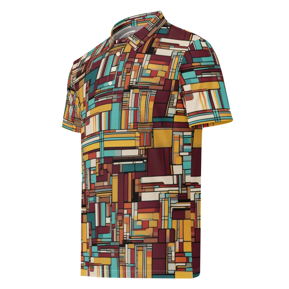 Urban Quilt on Men's Slim Fit Polo Shirt — Left Front