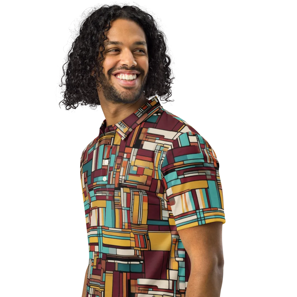 Urban Quilt on Men's Slim Fit Polo Shirt — Left Front