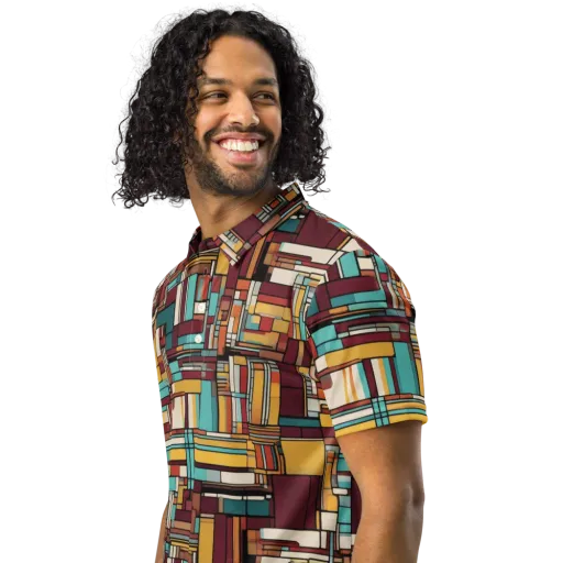 Urban Quilt on a Men's Slim Fit Polo Shirt