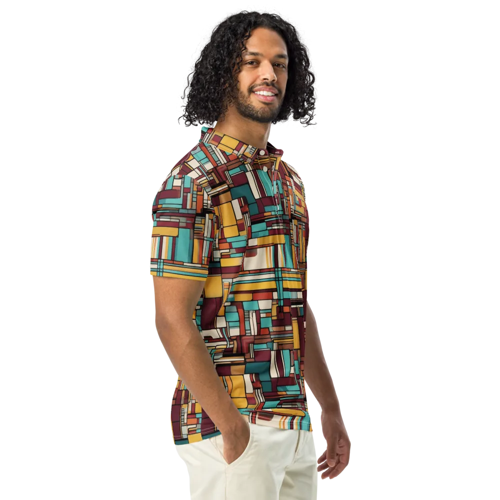 Urban Quilt on Men's Slim Fit Polo Shirt — Right Front