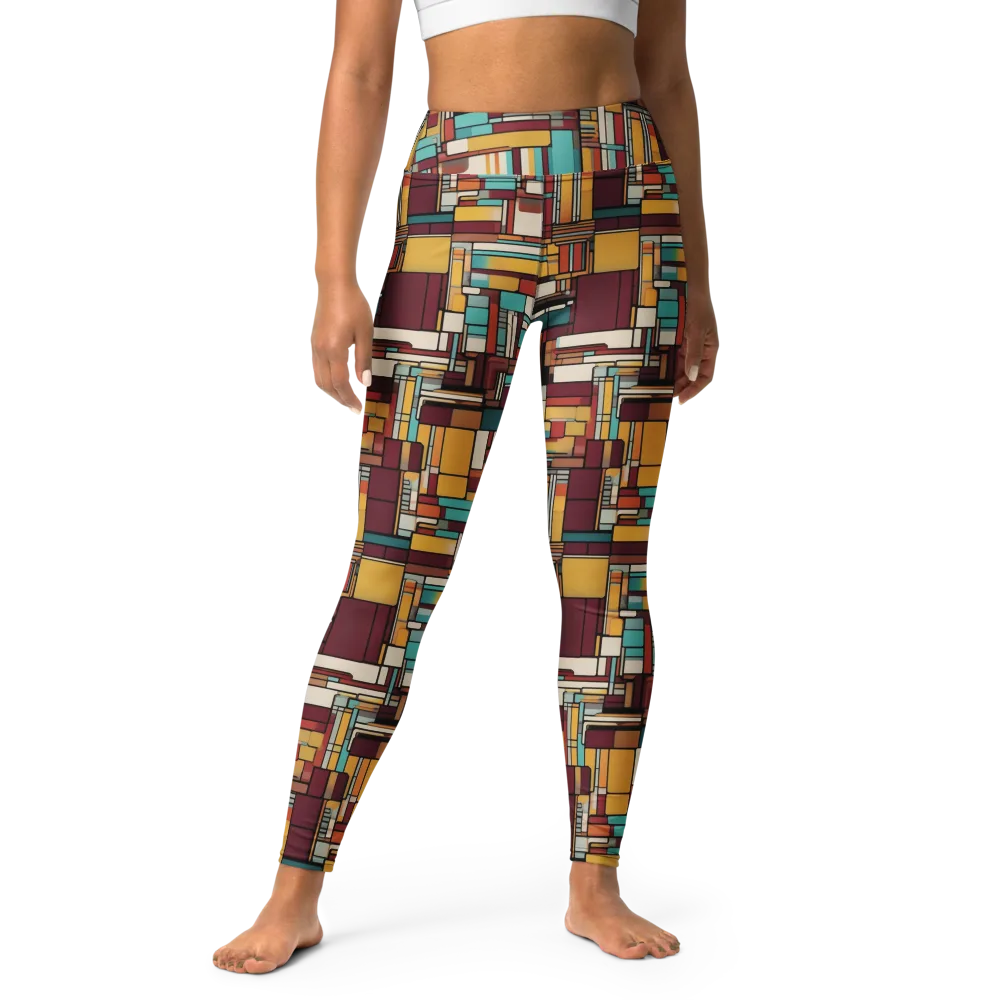Urban Quilt on Yoga Leggings — Front