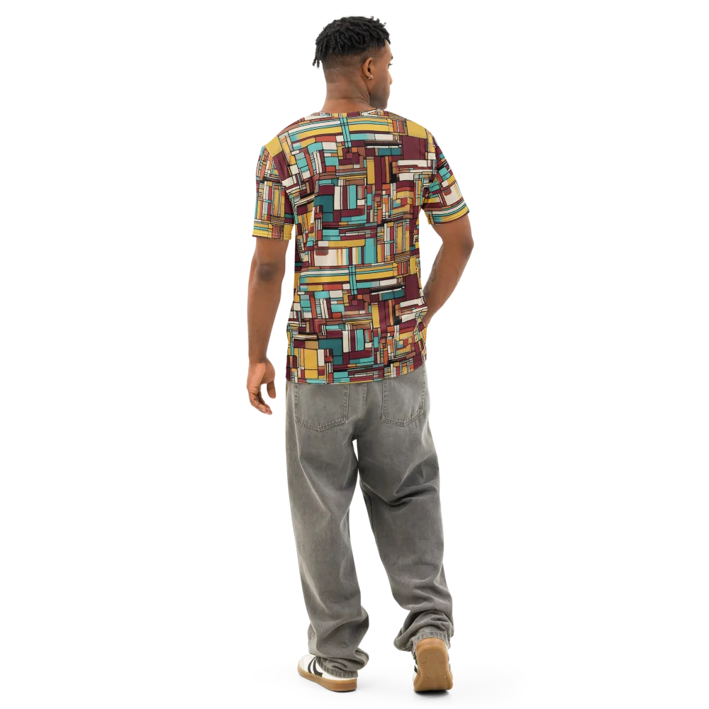 Urban Quilt on Men's Cotton Crew Neck T-Shirt — Back