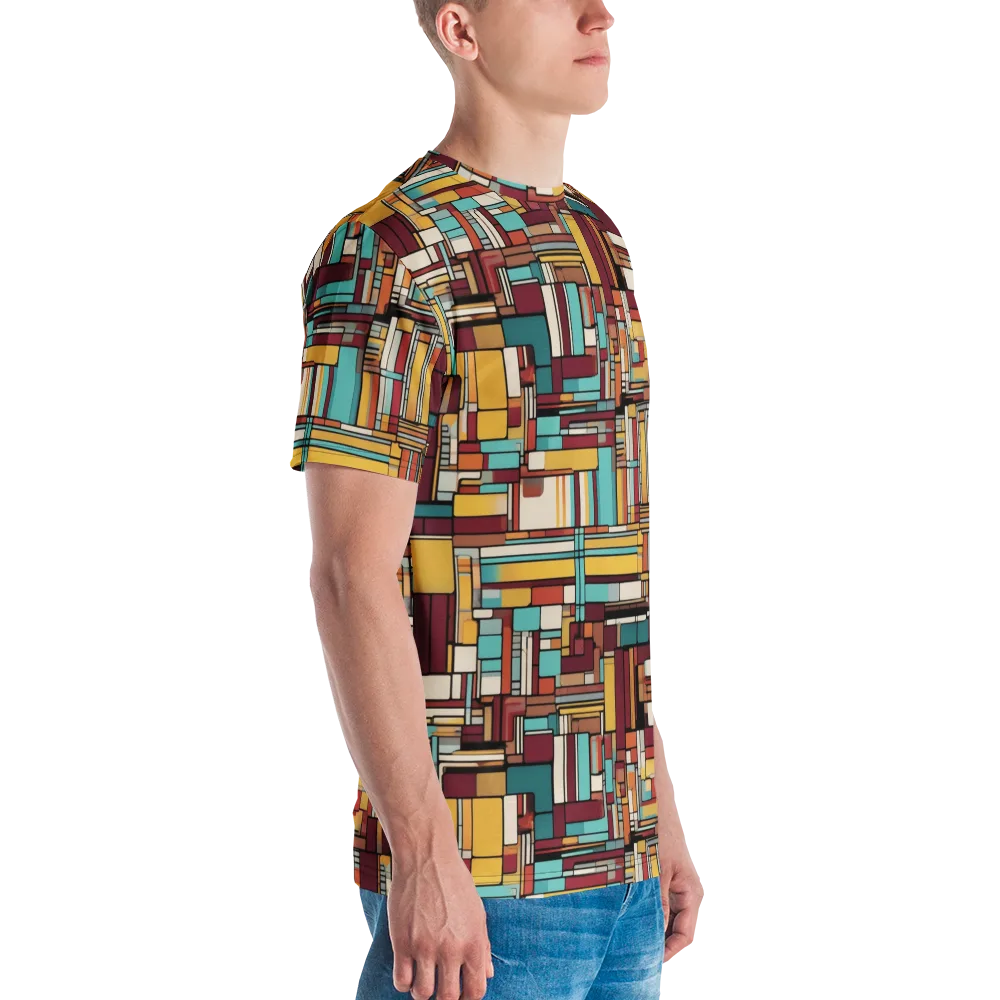 Urban Quilt on Men's Crew Neck T-Shirt — Right
