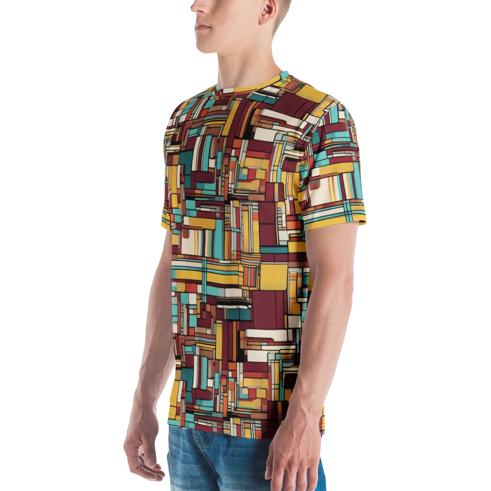 Urban Quilt on Men's Crew Neck T-Shirt — Left