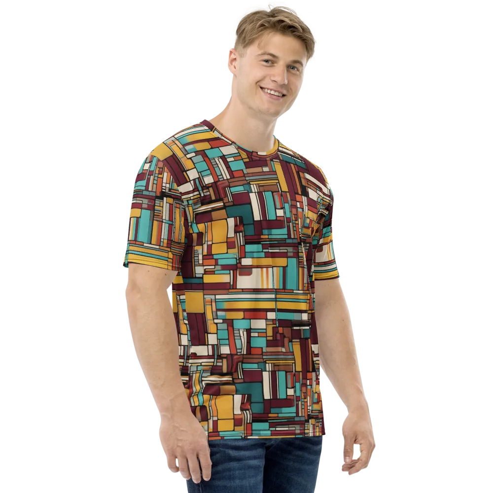Urban Quilt on Men's Crew Neck T-Shirt — Right