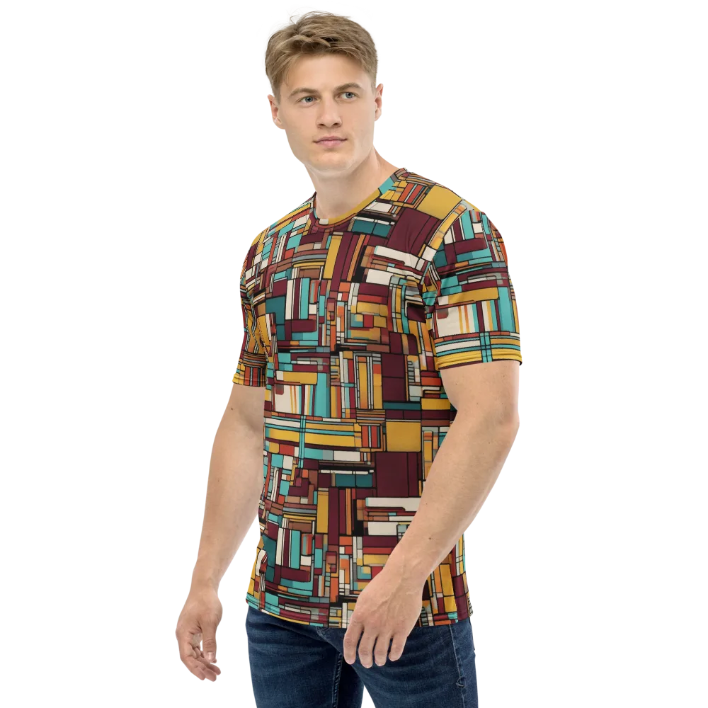 Urban Quilt on Men's Crew Neck T-Shirt — Left