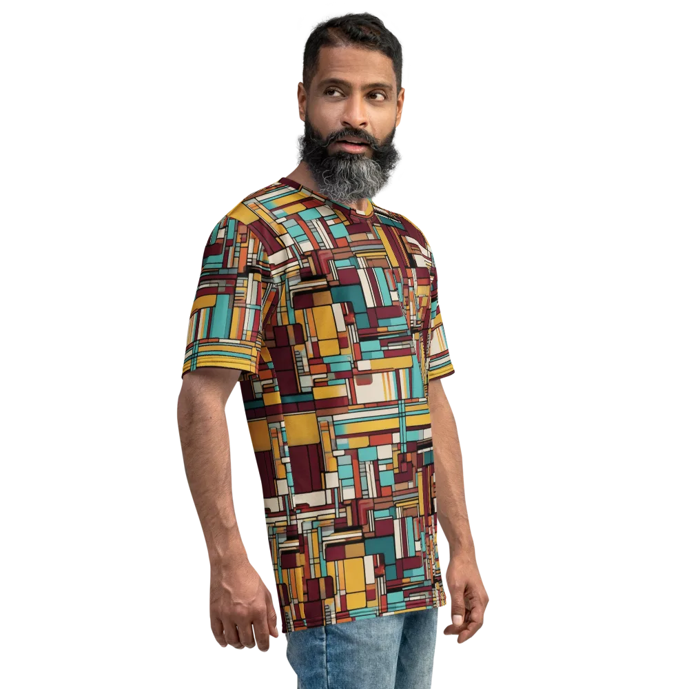 Urban Quilt on Men's Crew Neck T-Shirt — Right