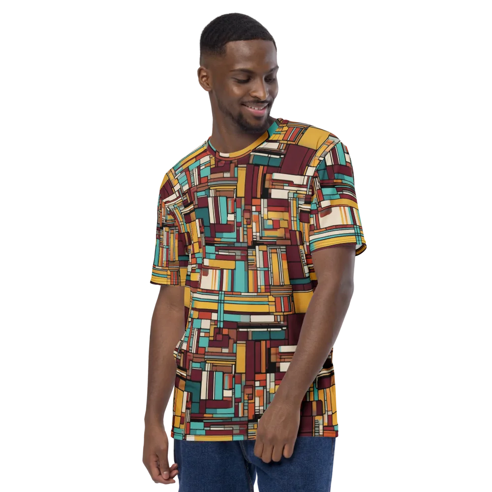 Urban Quilt on Men's Crew Neck T-Shirt — Left