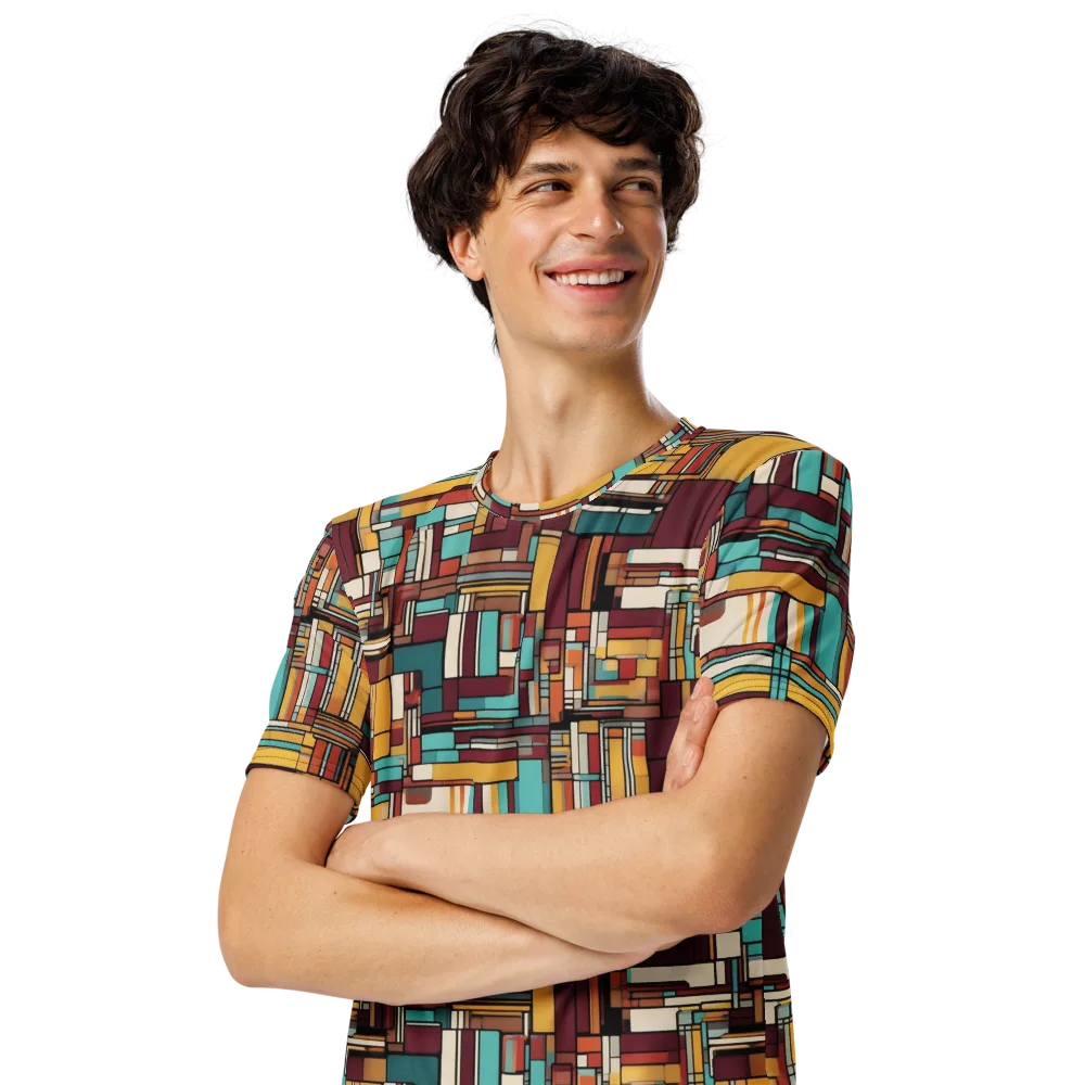 Urban Quilt on Men's Crew Neck T-Shirt — Left Front
