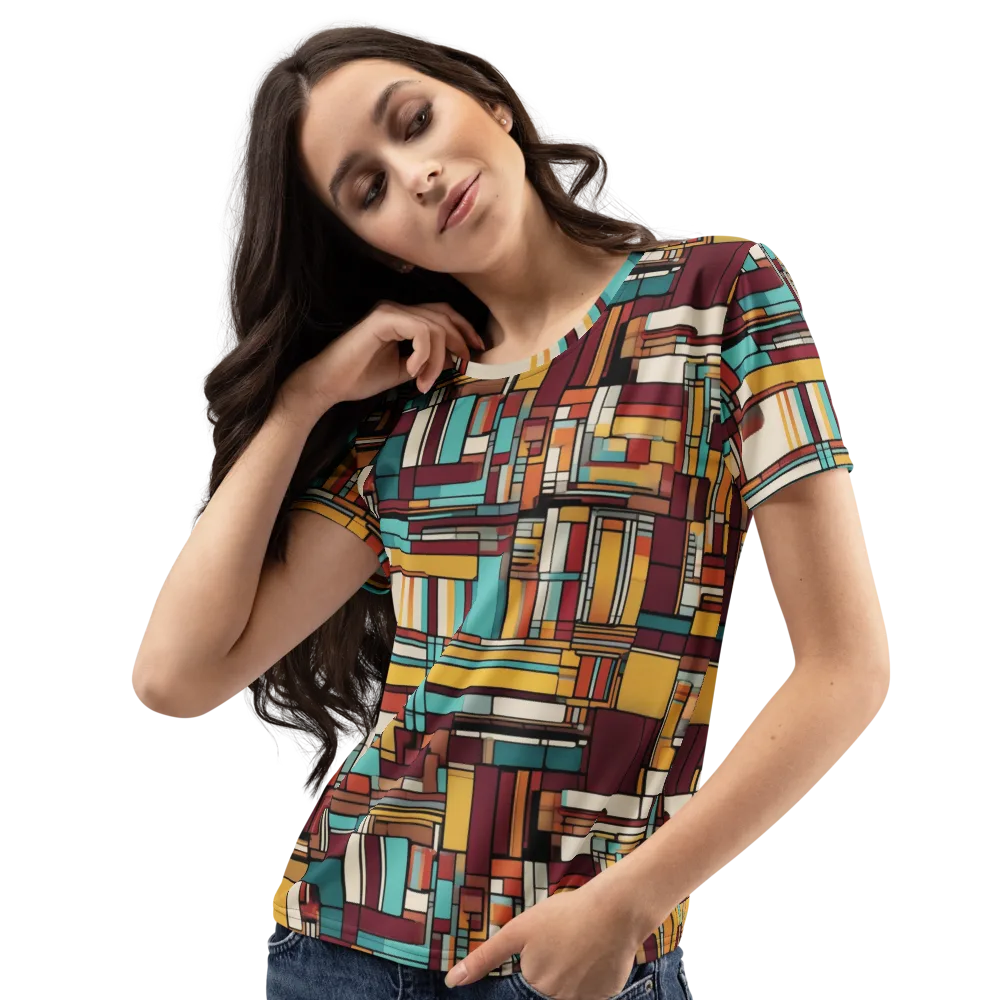 Urban Quilt on Women's Crew Neck T-Shirt — Left Front