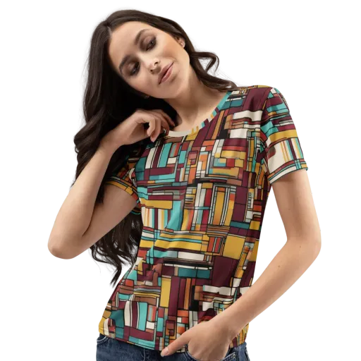 Urban Quilt on a Women's Crew Neck T-Shirt