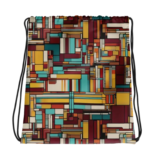 Urban Quilt on a Drawstring Bag