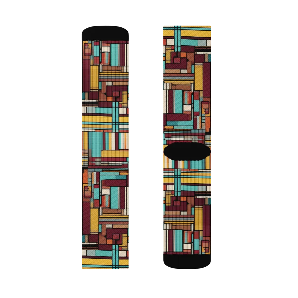 Urban Quilt on Socks — Left Sock