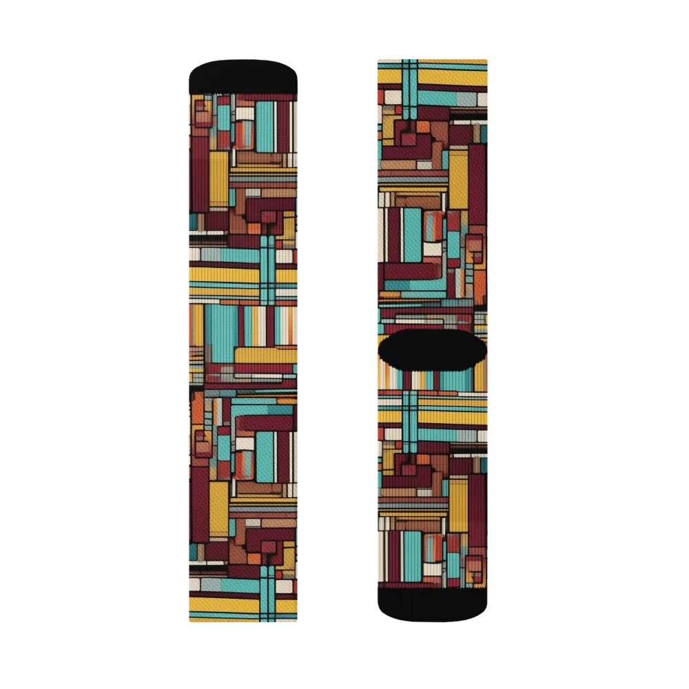 Urban Quilt on Socks — Right Sock