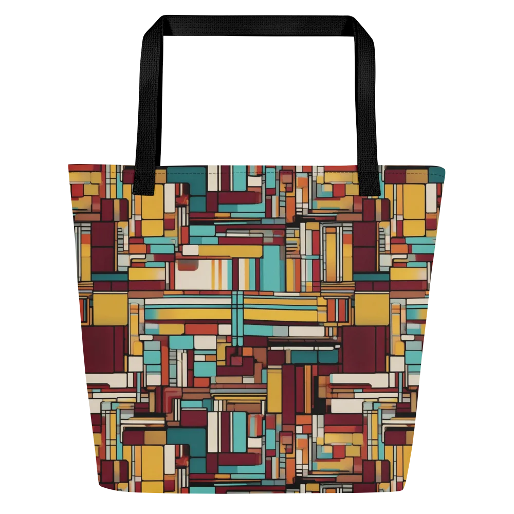 Urban Quilt on Large Tote Bag W/ Pocket — Front