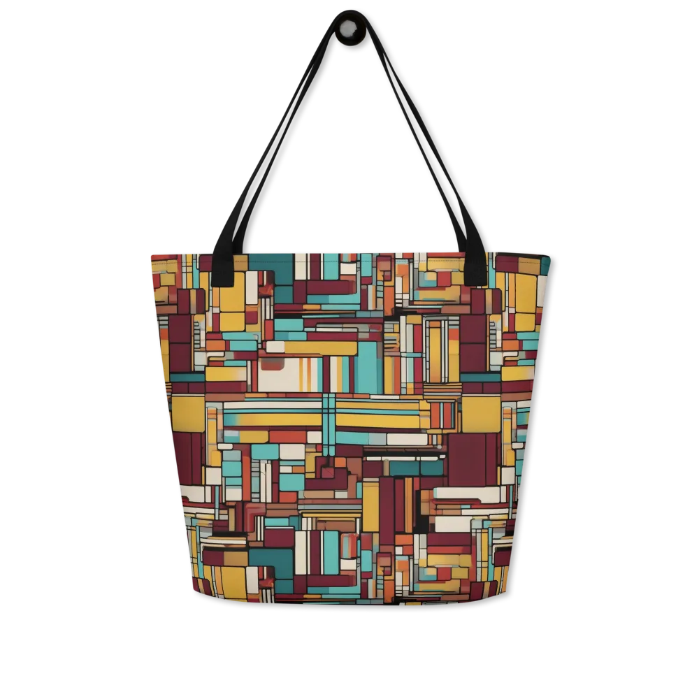 Urban Quilt on Large Tote Bag W/ Pocket — Front