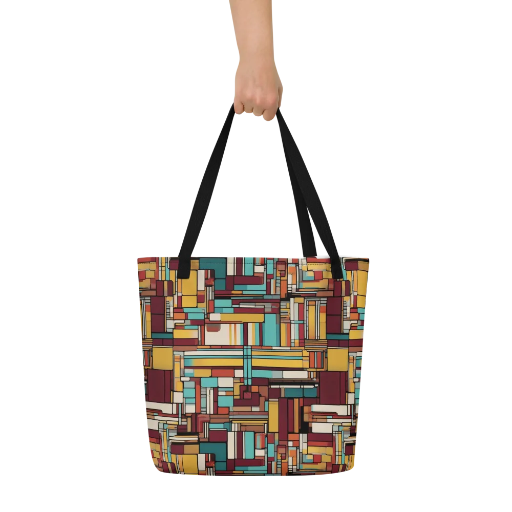 Urban Quilt on Large Tote Bag W/ Pocket — Front