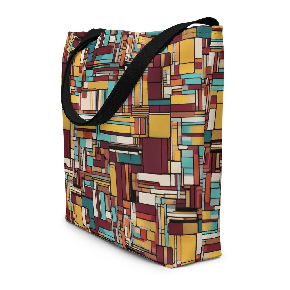 Urban Quilt on Large Tote Bag W/ Pocket — Front