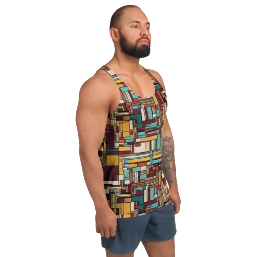 Urban Quilt on a Men's Tank Top