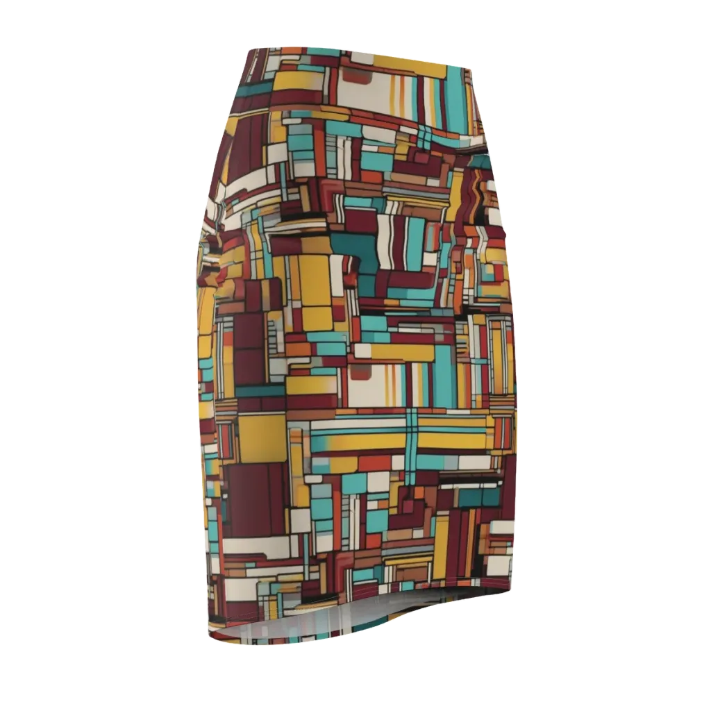 Urban Quilt on Pencil Skirt — Front Side