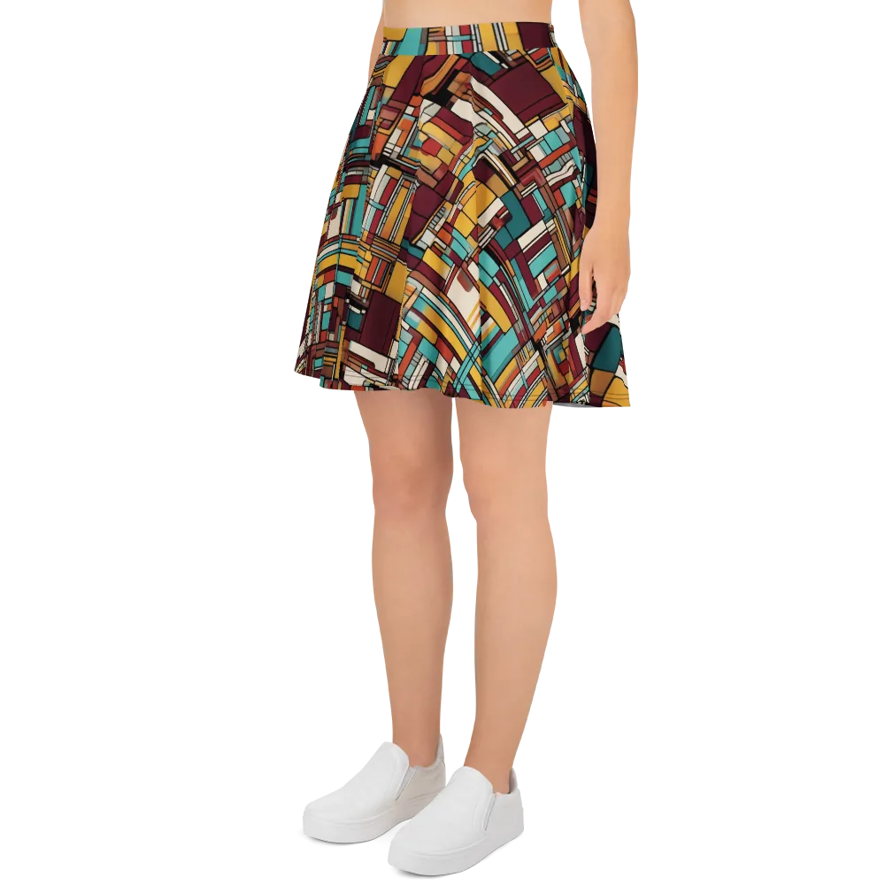 Urban Quilt on Skater Skirt — Left