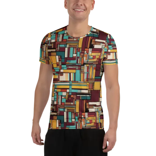 Urban Quilt on a Men's Athletic T-Shirt