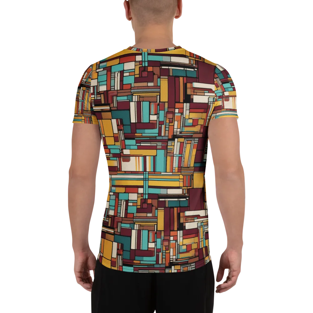 Urban Quilt on Men's Athletic T-Shirt — Back
