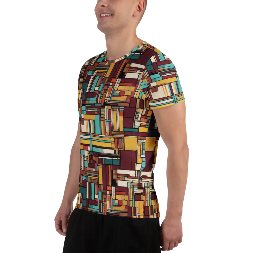 Urban Quilt on Men's Athletic T-Shirt — Left