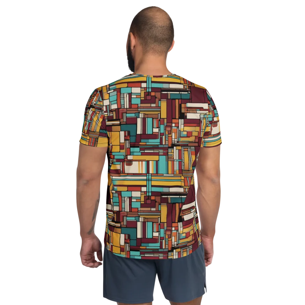 Urban Quilt on Men's Athletic T-Shirt — Back