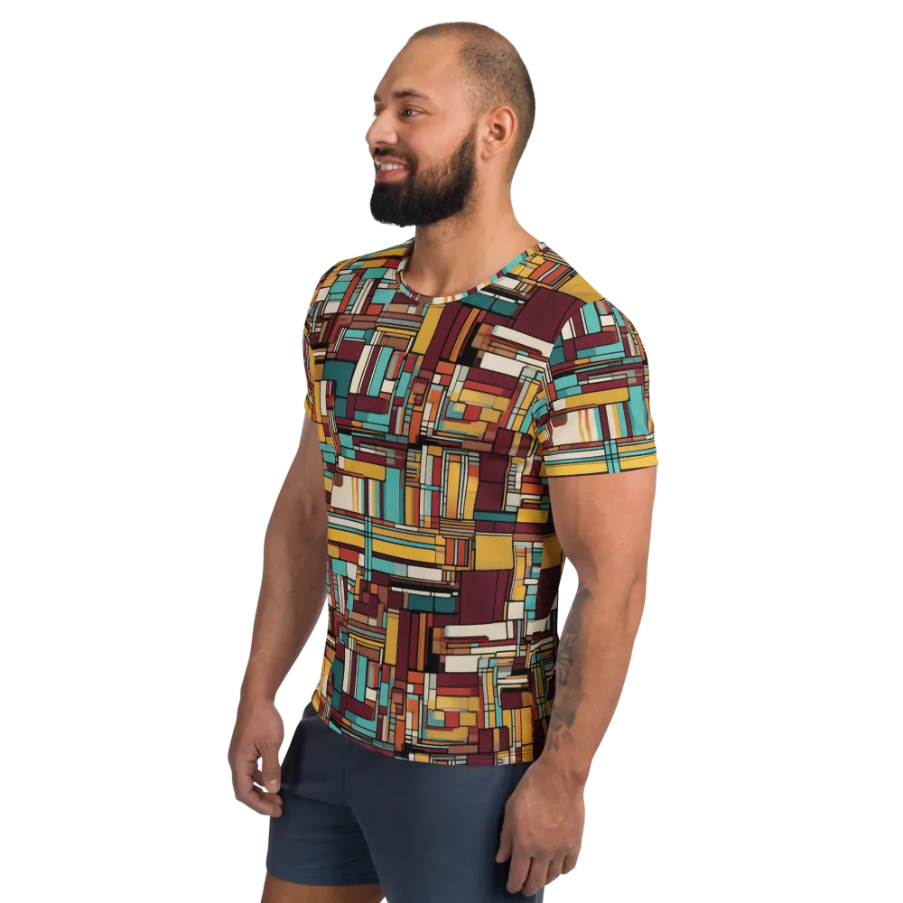 Urban Quilt on Men's Athletic T-Shirt — Left