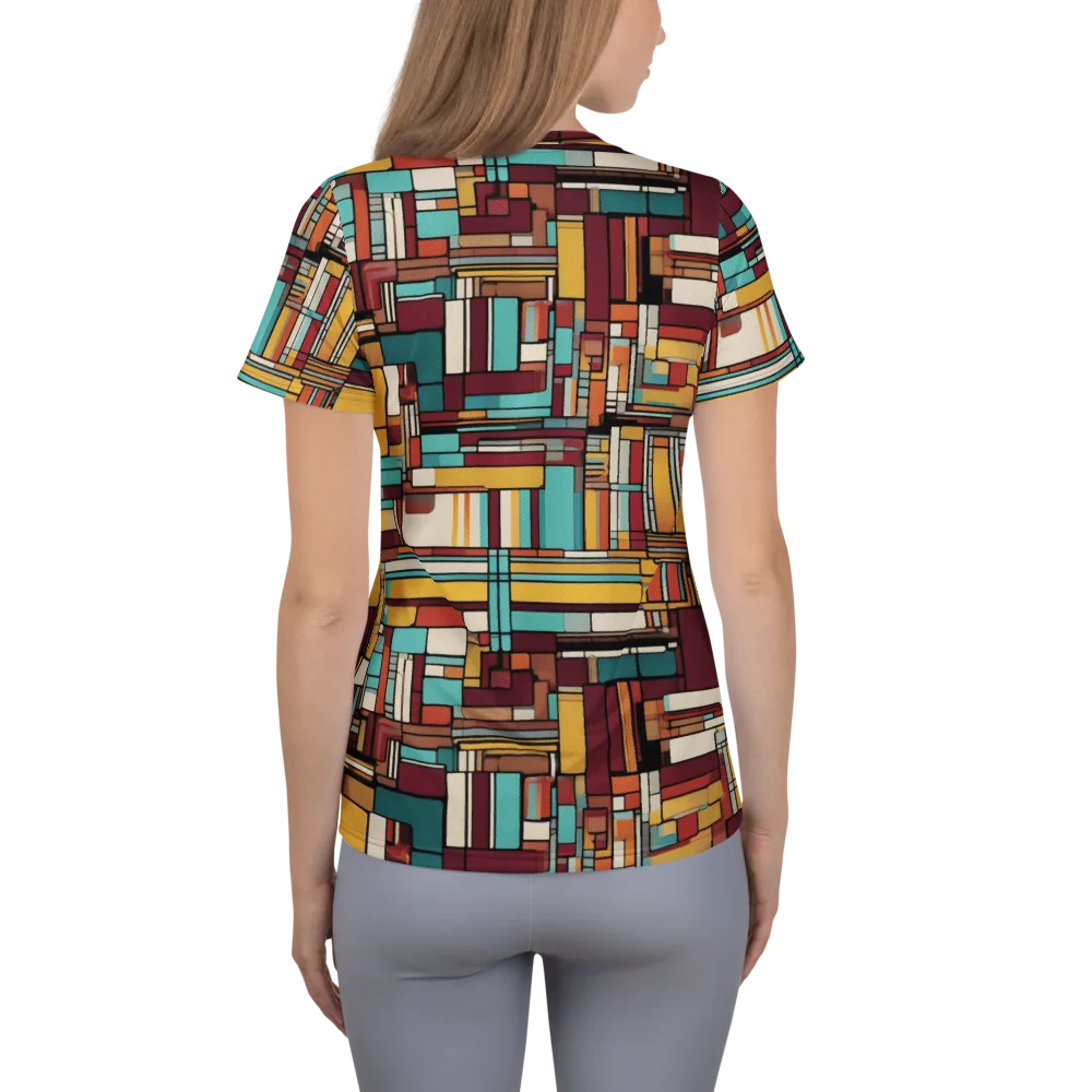 Urban Quilt on Women's Athletic T-Shirt — Back
