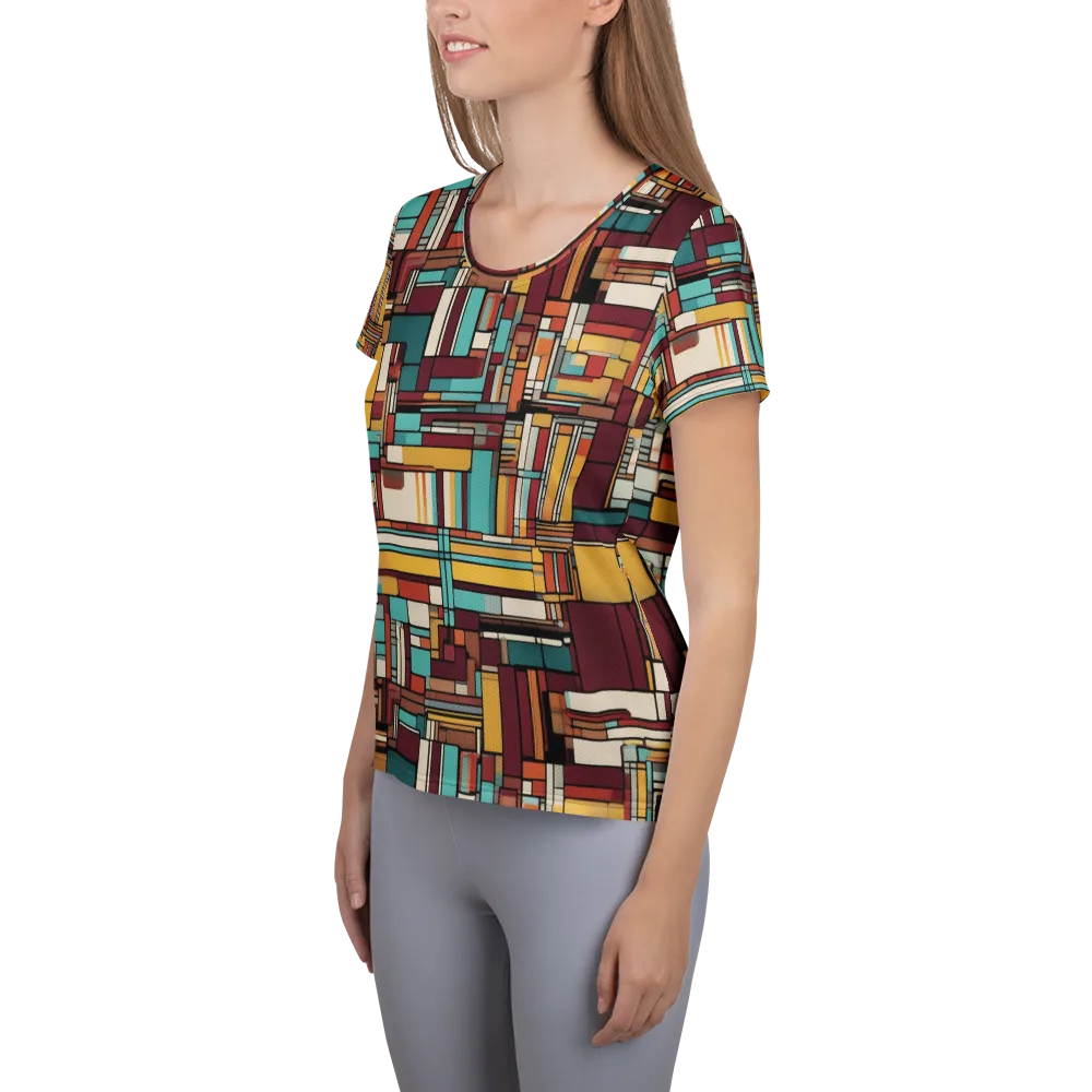 Urban Quilt on Women's Athletic T-Shirt — Left