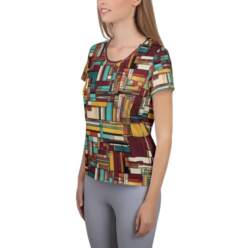 Urban Quilt on a Women's Athletic T-Shirt