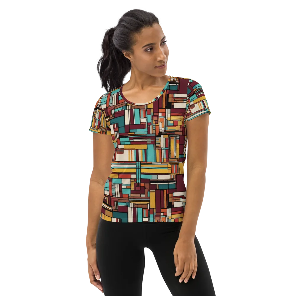Urban Quilt on Women's Athletic T-Shirt — Front