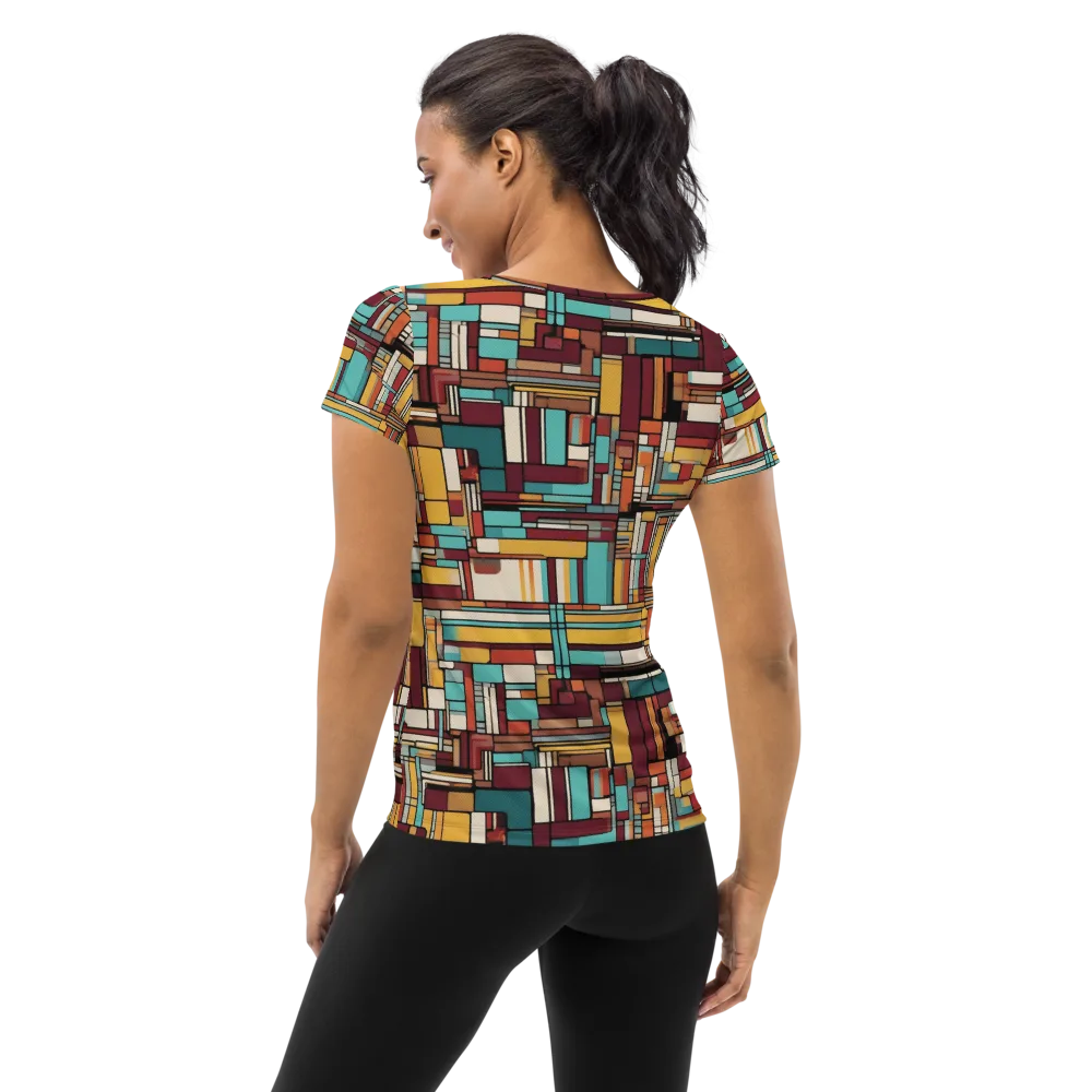 Urban Quilt on Women's Athletic T-Shirt — Back