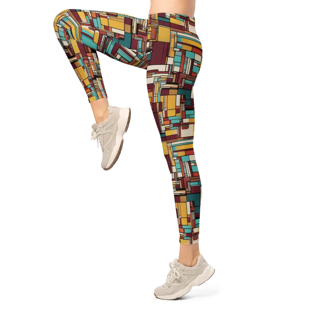 Urban Quilt on Leggings — Left