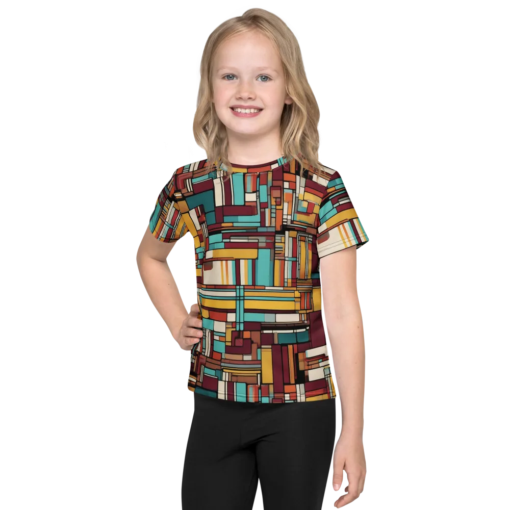 Urban Quilt on Kids Crew Neck T-Shirt — Front