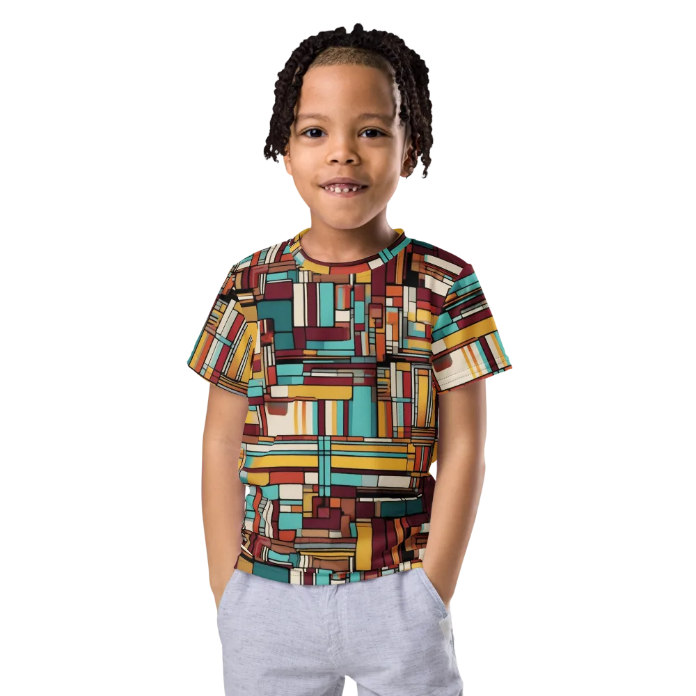 Urban Quilt on Kids Crew Neck T-Shirt — Front
