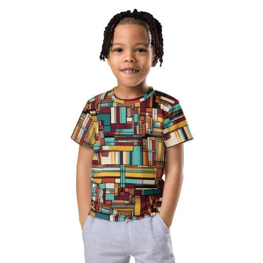 Urban Quilt on a Kids Crew Neck T-Shirt