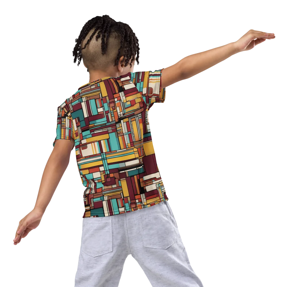 Urban Quilt on Kids Crew Neck T-Shirt — Back
