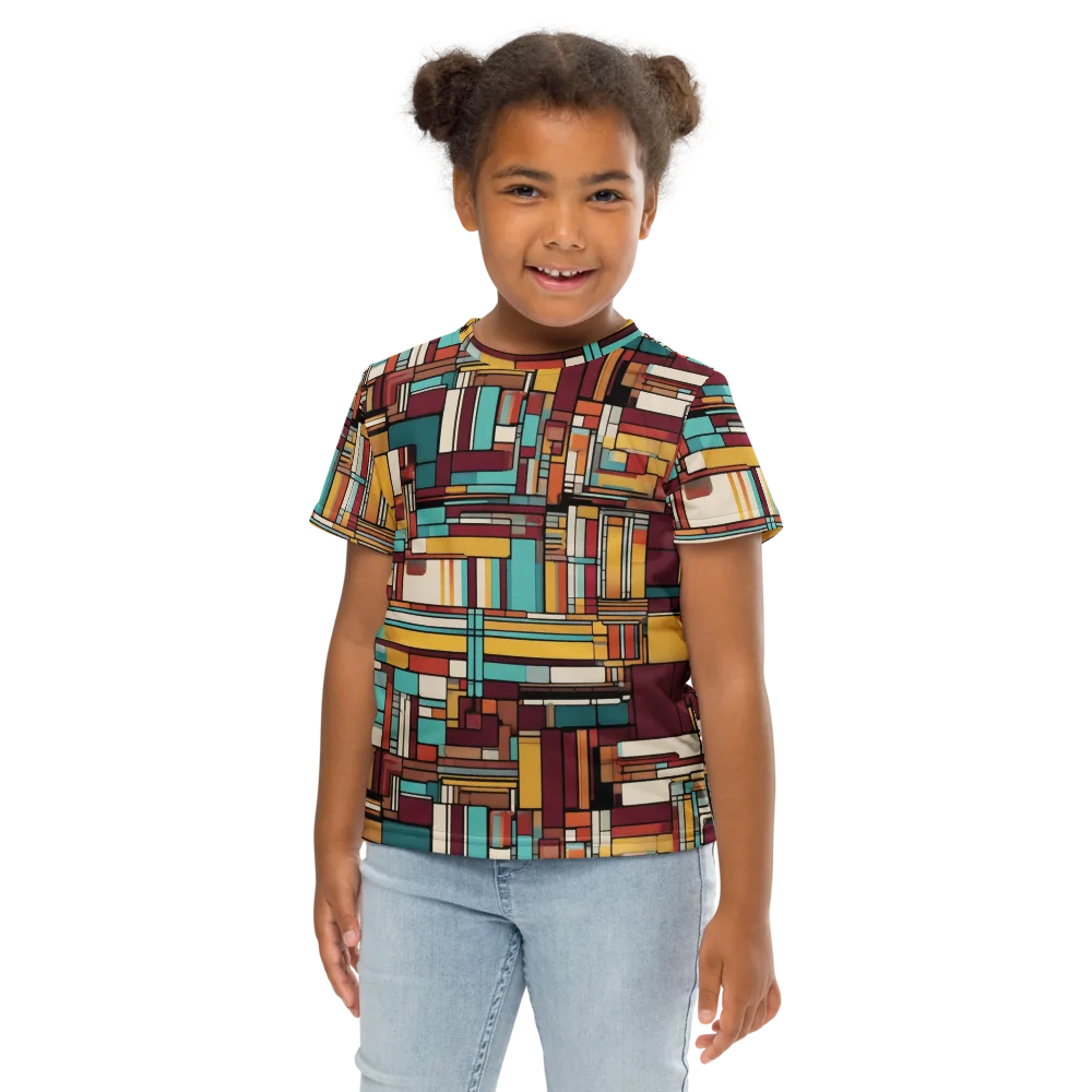 Urban Quilt on Kids Crew Neck T-Shirt — Front