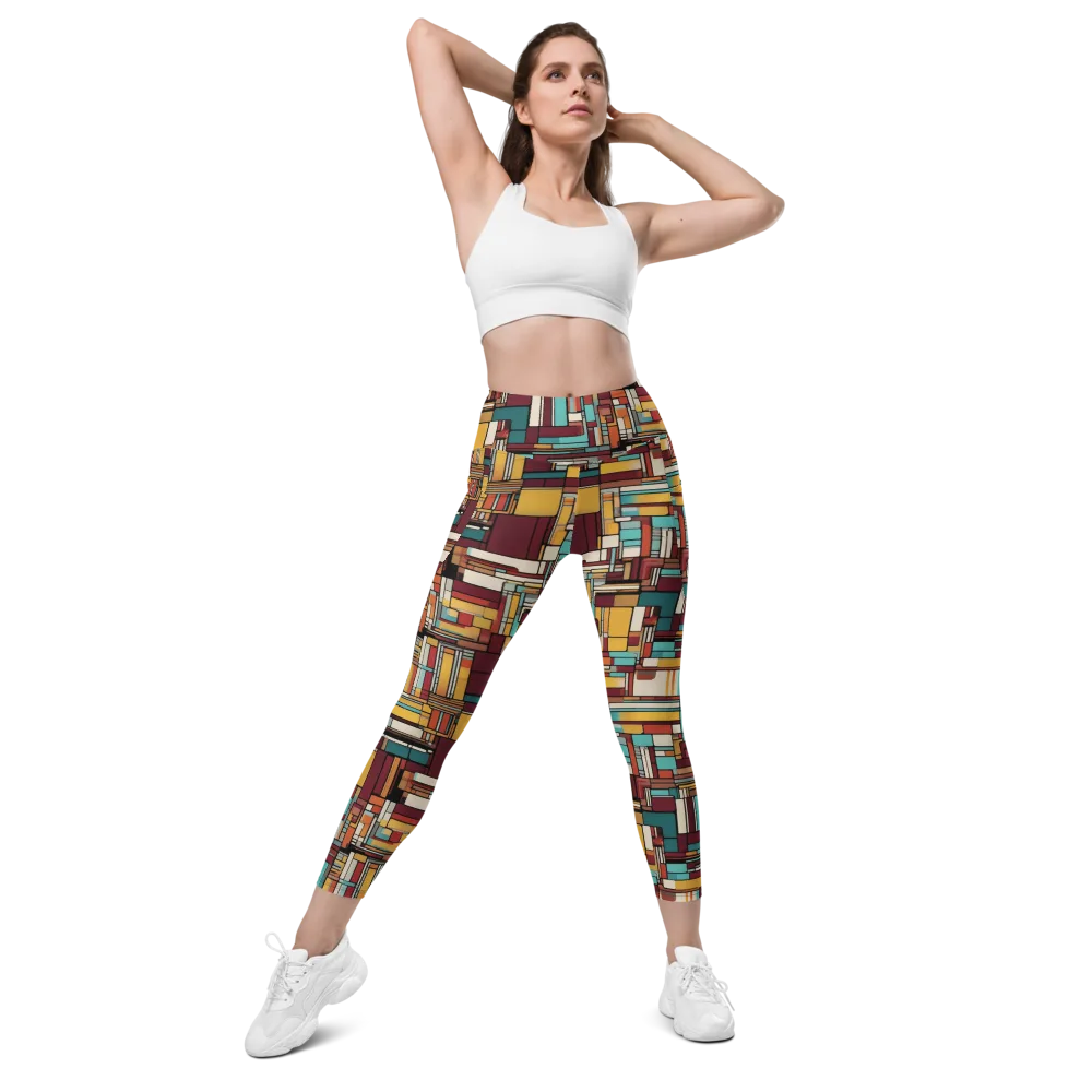 Urban Quilt on Leggings with Pockets — Front