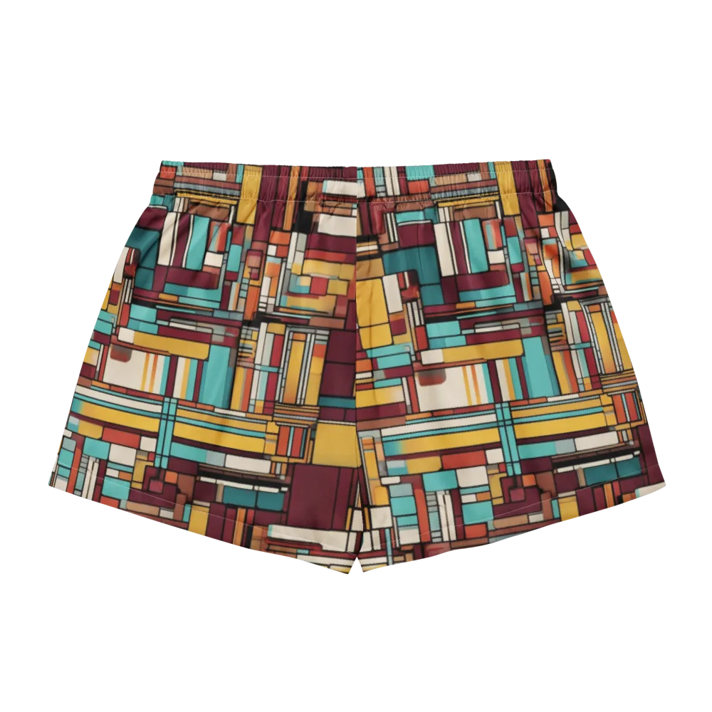 Urban Quilt on Women's Pajama Shorts — Back