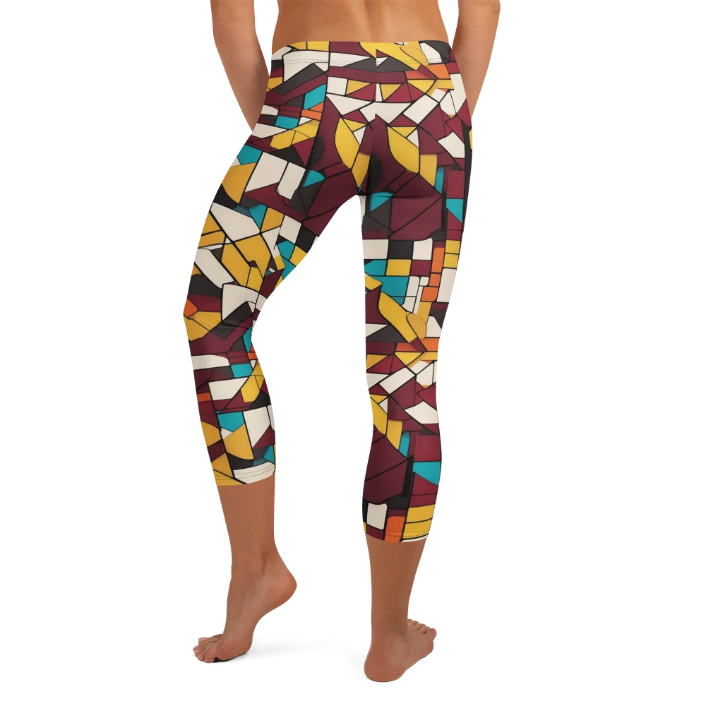 Carmine Circuit on Capri Leggings — Back