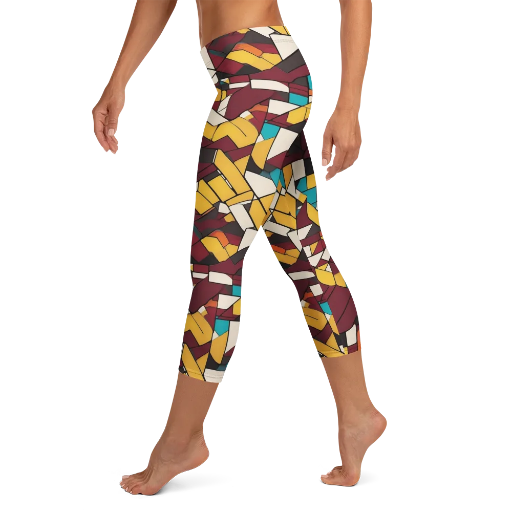 Carmine Circuit on Capri Leggings — Left