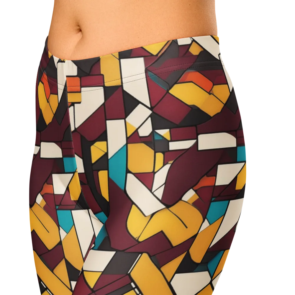 Carmine Circuit on Capri Leggings — Zoomed-in