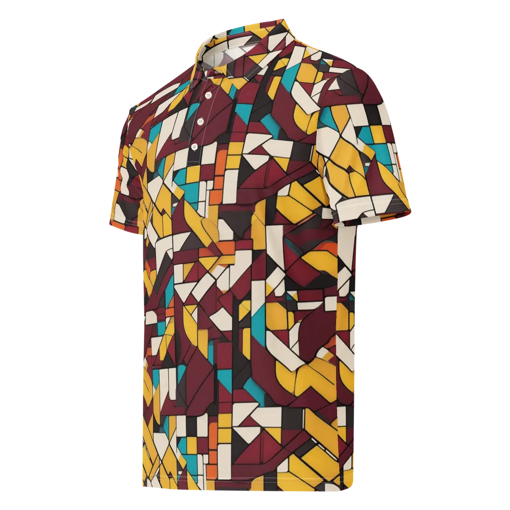 Carmine Circuit on Men's Slim Fit Polo Shirt — Left Front