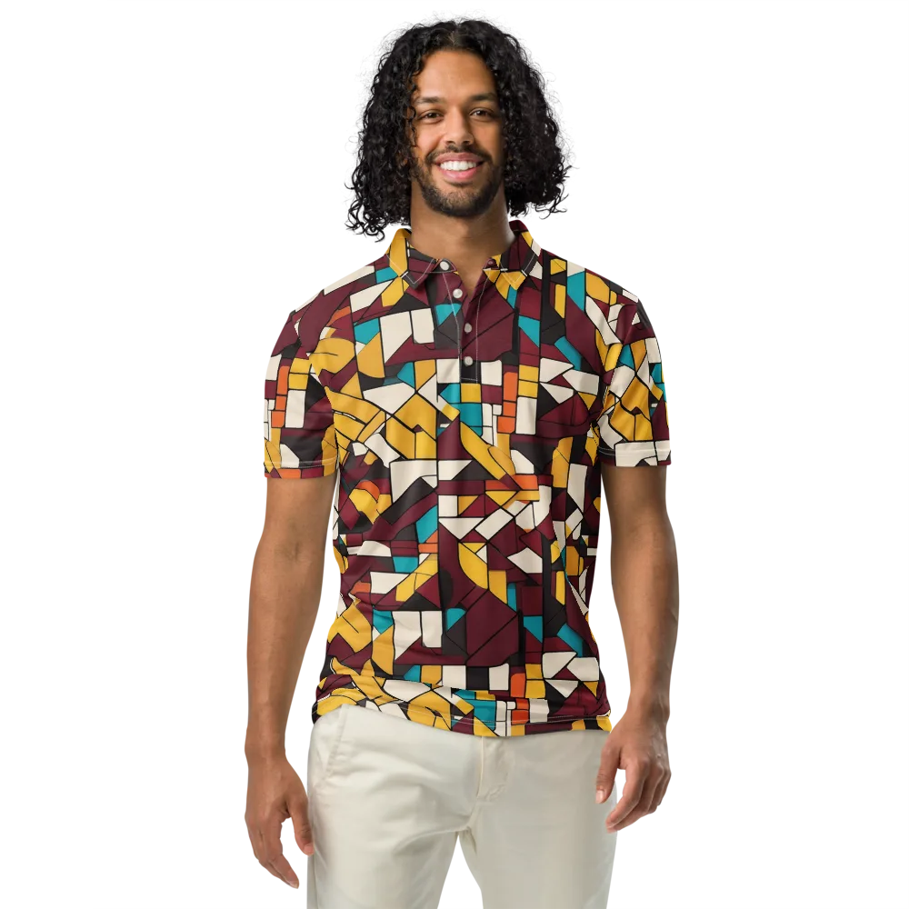 Carmine Circuit on Men's Slim Fit Polo Shirt — Front