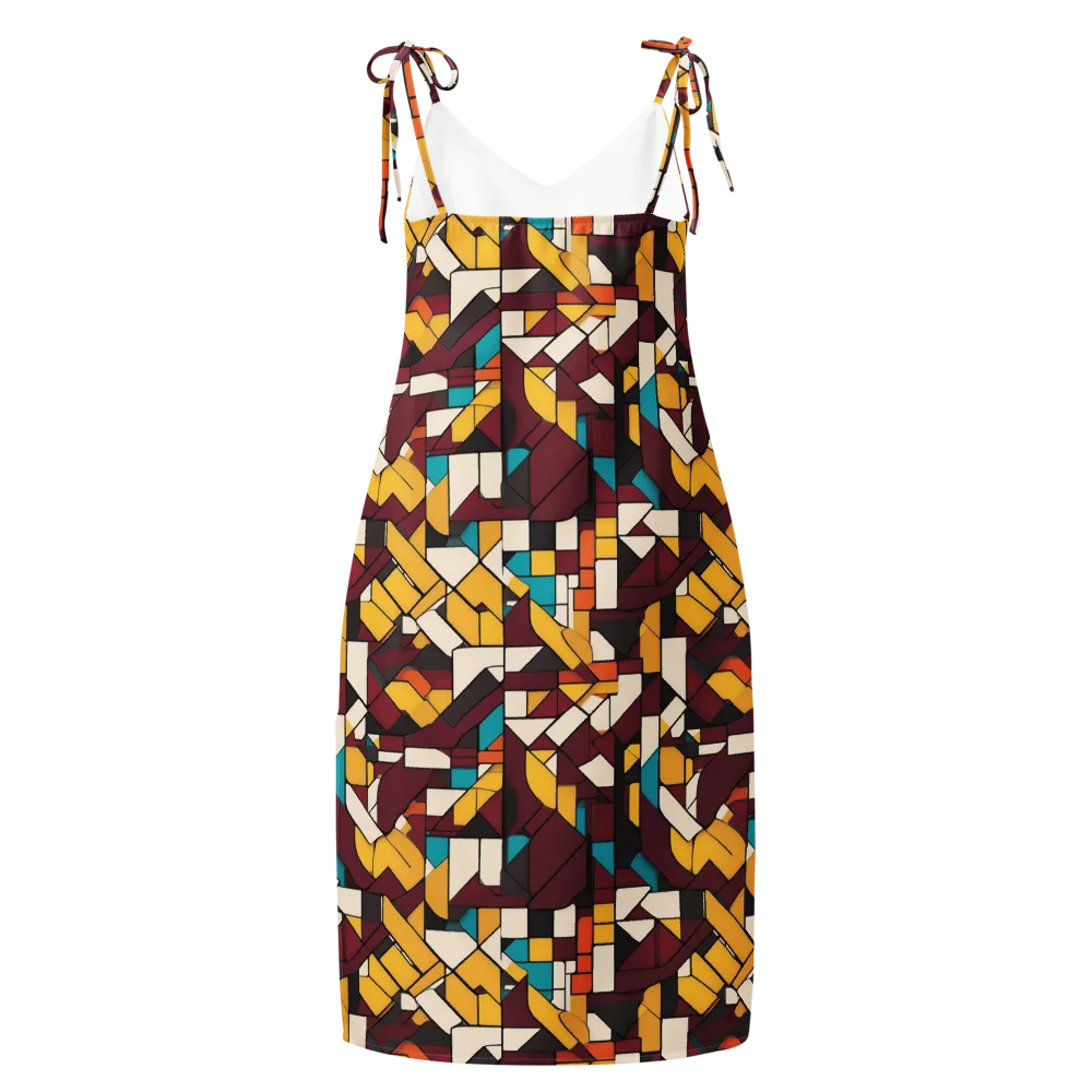Carmine Circuit on Slip Dress — Back